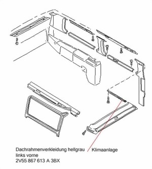 Dachrahmenverkleidung T3 255867613 3BX