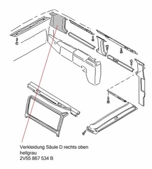 Verkleidung D-S�ule T3 255867534B 3BX